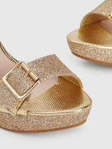 CUCCOO LuxiPop New European And American Hollow Thick Heel Fish Mouth Sexy Fashion Women's High Heel Sandals - Gold - View 5