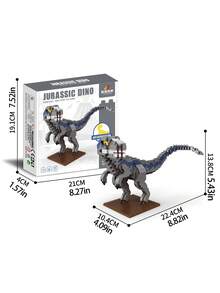 1500-PCS Jurassic - Era Dinosaur DIY 3D Assembly Creative And Educational Stress - Relieving Building Block Model Ornament – Velociraptor, Tyrannosaurus Rex And Cartoon Dinosaur; Indoor Home Decor; Ideal Festival Or Birthday Gift For Dinosaur Lovers - Multicolor - View 20