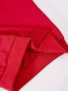 SHEIN Explorewe Casuvi 儿童女童两件套：粉色针织套头衫和阔腿裤，蝴蝶结装饰，侧面撞色饰边，休闲可爱的美式风格，适合春秋日常、运动、度假 - 紅色 - 查看 9