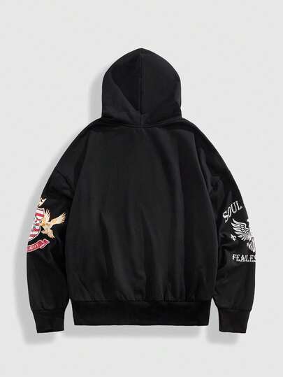 Street Life sweat-shirt à capuche zippé à manches longues imprimé minimaliste pour hommes