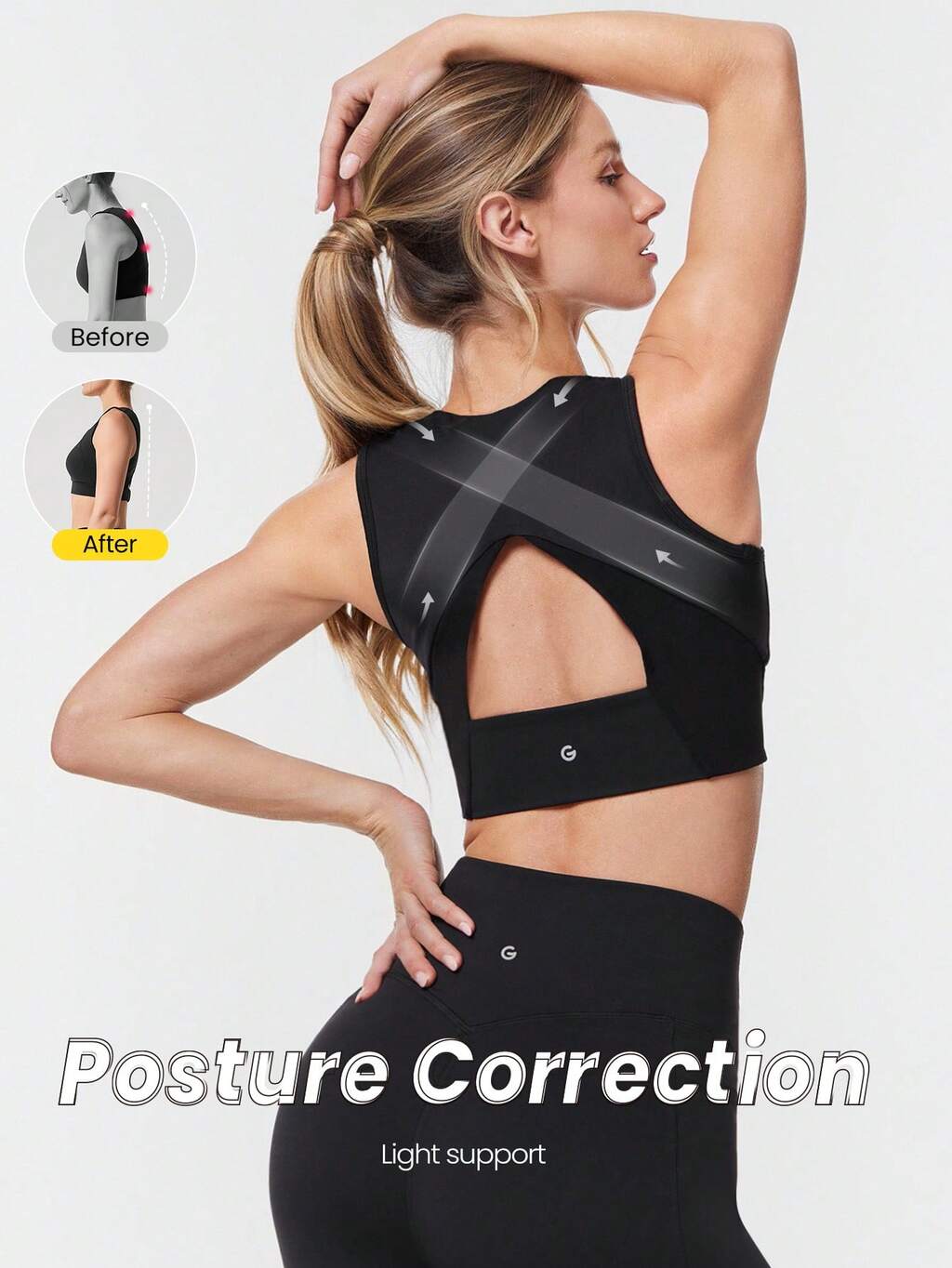 OptiDry Breathable Compressive Quick-Dry Mesh Paneling Cutout Back Sports Bra Low Impact Yoga Pilates Studio Gym Daily Active Wear Removable Cups