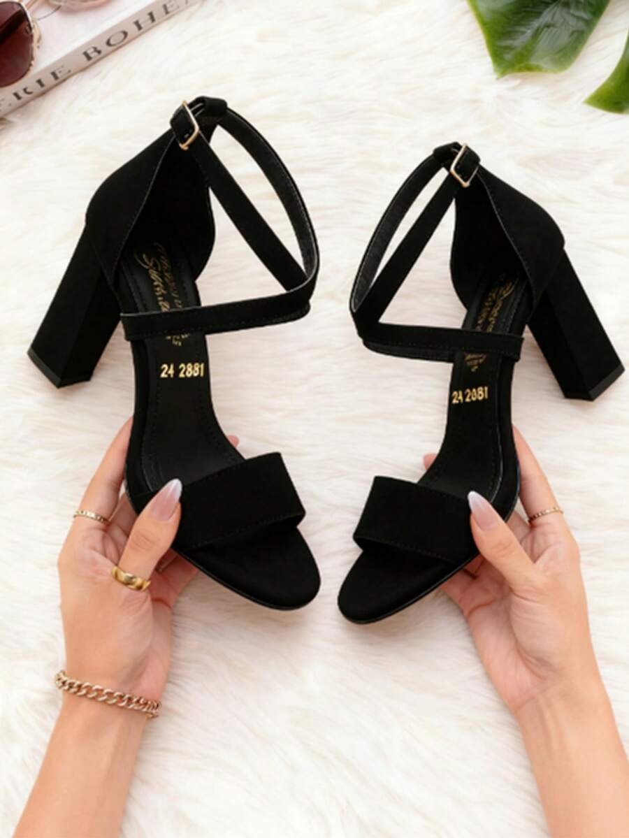 Women Heeled Sandals - Black - View 1