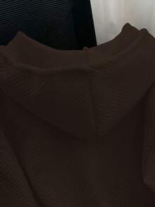 GlowEve Women's Solid Color Round Neck Casual Versatile Long Sleeve Pullover Sweatshirt - Coffee Brown - View 3