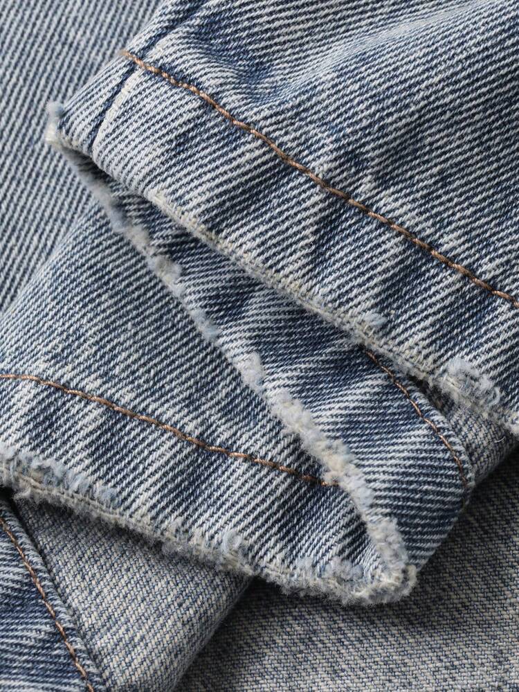 Women's Star Pocket Decor Straight Leg Jeans, Casual Street Style