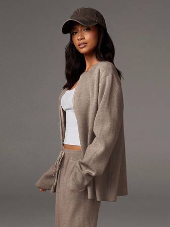 Athîral 女士休闲纯色开衫，秋冬百搭