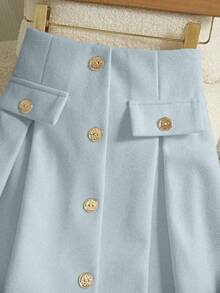 GlowEve Jupe évasée blanche luxueuse et légère pour femmes - Bleu ciel - Voir 6