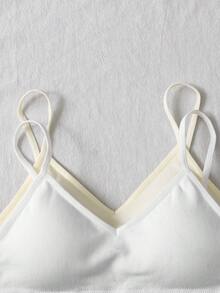 SHEIN Teen Girls 2pcs Seamless Padded Sports Bra Set, Comfortable & Minimalist Design