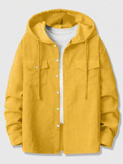 Street Life Chemise à capuche à manches longues minimaliste et décontractée de couleur unie pour hommes