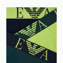 3 Pack Men's Boxers - Navy Blue and Lime Green and Dark Green - View 2