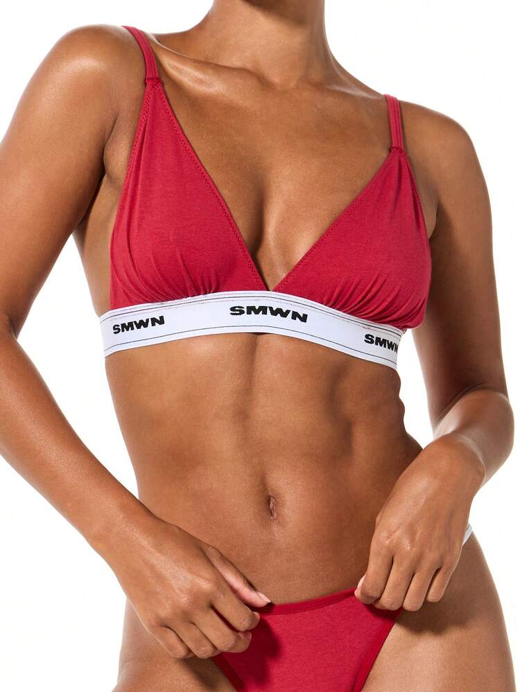SUMWON WOMEN Triangle Bralette With Branded Band