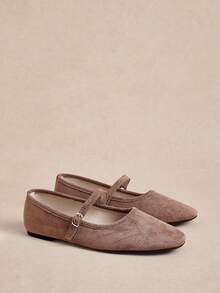 Rosivie Giày lười đế mềm dệt mới thu 2025, kiểu Anh cổ điển, mũi vuông màu mơ, thoải mái, đa năng cho nữ - màu nâu - Xem 3