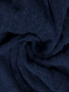 EMERY ROSE Plus Size Solid Color Rib Knit Casual Versatile Long Sleeve T-Shirt Fall Cloth For Women - Navy Blue - View 6