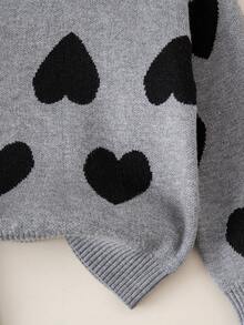 Genkimix Kids Young Girl Heart Pattern Jacquard Knit Sweater & Black Pants 2-Piece Set, Autumn/Winter Girls Sweater Sets Winter Young Girls Sets Girls Spring And Autumn Suit 2pcs Set Young Girls Cute Vintage Style Girl Knit Set Girls Sweater Sets Two Pieces Set Winter Young Girls Sets Girls Ribbed Set Girl Knit Set Girls Sweater Sets Girls Suit Set Girls Spring And Autumn Suit Long Sleeve Set Girl Warm Sets Two Pieces Winter Outfits For Young Girls' Trouser Suit Two Pieces Pants Set Girls Fall Outfit Girls Casual Wear Girl S Spring And Autumn Suit - Light Grey - View 5