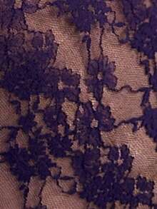 Aloruh 女式花卉蕾丝蝴蝶结装饰性感吊带背心紧身衣 - 紫色 - 查看 3