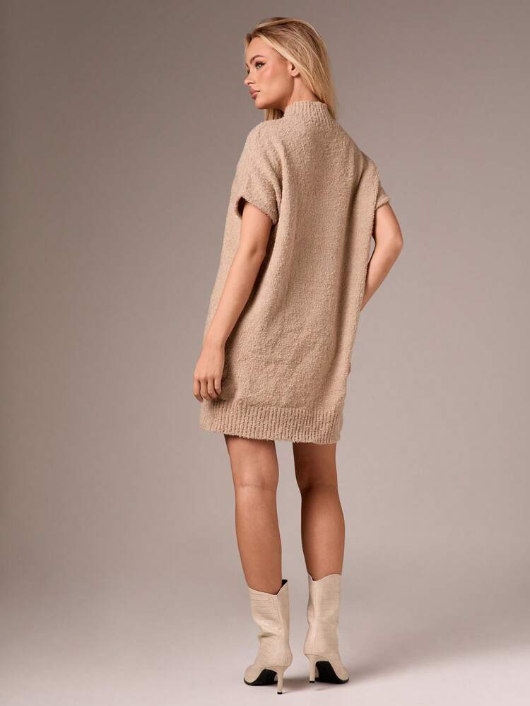 High Neck Knit Mini Dress