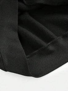 SHEIN Girlism 少女蝴蝶印花连帽衫和运动裤两件套，休闲、街头服饰，返校季 - 黑色 - 查看 18