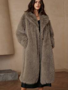 BELROSIE Nouveau manteau de mode de style européen et américain Top de gamme, de conception française pour femmes - Kaki - Voir 5