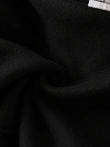 SHEIN Bộ 2 áo nỉ và quần dài cho bé gái, thiết kế chữ thêu, thích hợp mặc ngoài trời và trong nhà, mùa thu/đông - màu đen - Xem 3