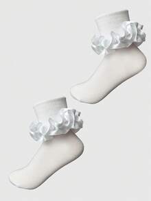 ROMWE Kawaii Women Crew Socks - White - View 4