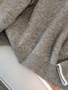 SHEIN LUNE Plus Size Women's New Sweater, Soft & Cozy Plus Size High-Quality Sweater - Grey - View 7