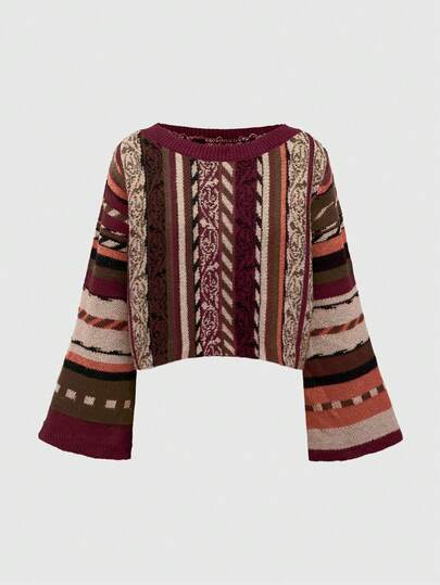 Hippie pull rayé vertical style hippie bohème