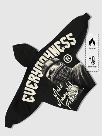 Street Life Men's Batwing Sleeve Street Graphic Print Hoodie