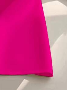 Áo sơ mi nữ mùa hè buộc vạt phía trước, viền và cổ áo xếp nếp dễ thương - Màu Hồng Tươi - Xem 3