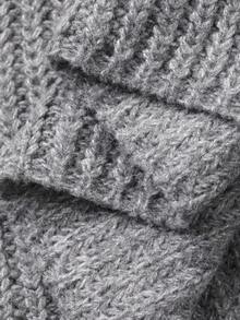 Livesso 女士休闲圆领毛衣和长裙两件套，秋季 - 灰色 - 查看 7