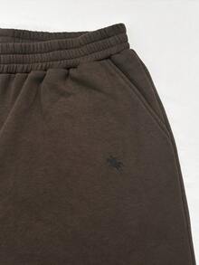 INAWLY Plus Size Women Solid Color Drop Shoulder Long Sleeve Zip Front Hoodie And Pants Casual 2 Piece Set, Autumn - Brown - View 7