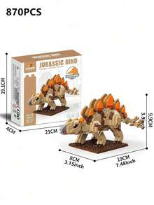 1500-PCS Jurassic - Era Dinosaur DIY 3D Assembly Creative And Educational Stress - Relieving Building Block Model Ornament – Velociraptor, Tyrannosaurus Rex And Cartoon Dinosaur; Indoor Home Decor; Ideal Festival Or Birthday Gift For Dinosaur Lovers - Multicolor - View 15