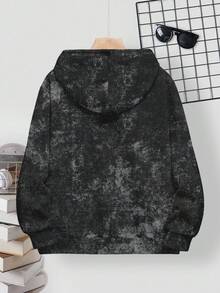 SHEIN 青少年男孩休闲简约卡通游戏机图案长袖卫衣，适合秋冬季游戏日穿着 - 彩色 - 查看 2
