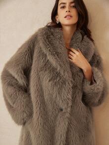 BELROSIE Nouveau manteau de mode de style européen et américain Top de gamme, de conception française pour femmes - Kaki - Voir 6
