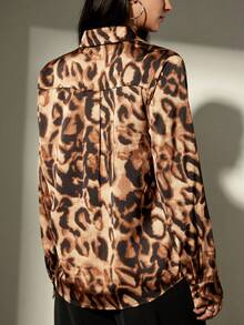 Aveloria Modichic Women's Leopard Print Long Sleeve Single-Breasted Casual Shirt - Multicolor - View 6