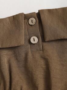 Sweetra French Casual Vintage Brown Plaid Patchwork Sexy Asymmetrical Shoulder Lapel Waist Fitted A-Line Puff Sleeve Spring New Women Short Dress