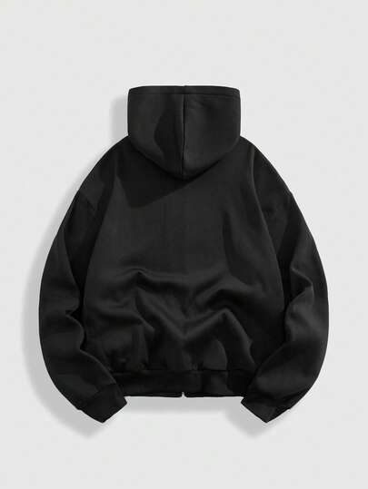 Street Life Sudadera con capucha casual y con cremallera, de moda y versátil, con estilo callejero para hombres