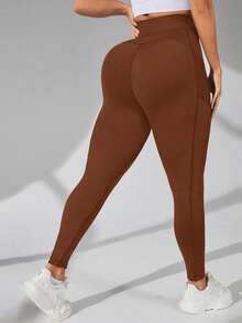 Auralis Große Größen Leggings mit hoher Taille und Taschen, mit Kompressionseffekt