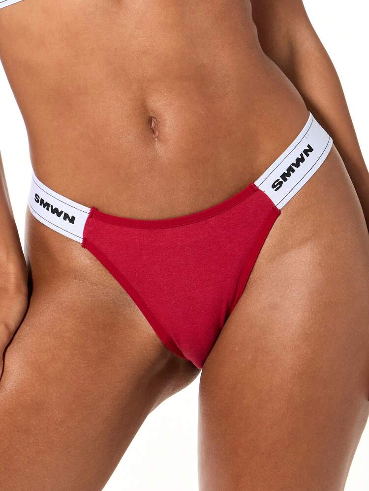 SUMWON WOMEN Branded Elastic Waistband Briefs With Logo Tape