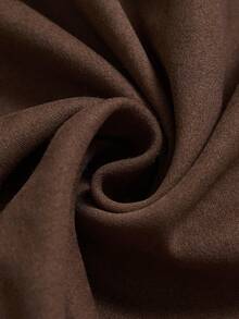 Franclia Gonna a vita alta e ampia per taglie forti, elegante per ufficio/casual/appuntamenti, decorata con bottoni dorati/color caffè, gonna lunga modesta di colore marrone scuro, gonna a campana marrone scuro, gonna marrone cioccolato - Caffè Marrone - Visualizzare 7