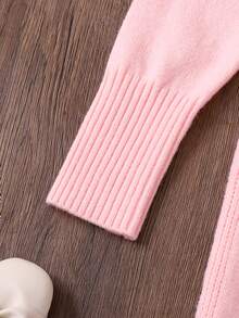 Vestito semplice ed elegante con collo rotondo per ragazze, adatto per casa, uscite, feste, ritorno a scuola - Rosa - Visualizzare 4