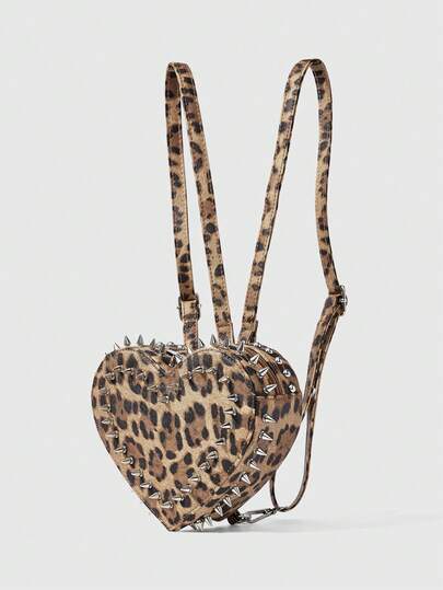 Grunge Punk حقيبة ظهر بنمط بانك الشارع الكيوت والبريبي Y2K مزينة بالزوايا للنساء، حقيبة مدرسية