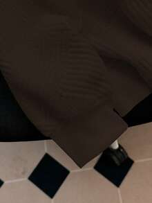 GlowEve Women's Solid Color Round Neck Casual Versatile Long Sleeve Pullover Sweatshirt - Coffee Brown - View 5