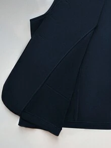 GlowEve CURVE 新款圆领宽松复古风大码女式背心夹克，春秋季 - 藏蓝色 - 查看 5