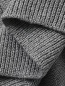 DAZY Men's Gray Half-Zip Solid Color Sweater, Autumn/Winter - Light Grey - View 8