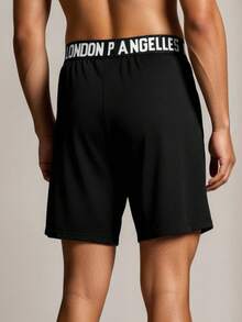 EasyFave Pantalones de estar por casa casuales para hombres - Negro - Ver 2