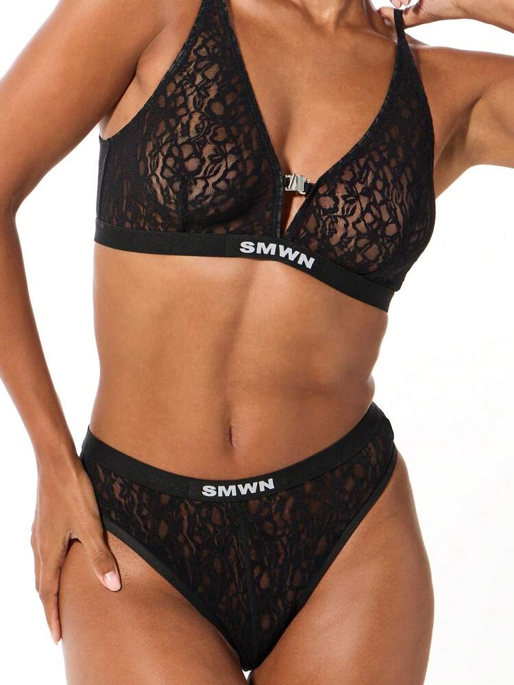 SUMWON WOMEN High Waisted Lace Briefs With Elastic Band