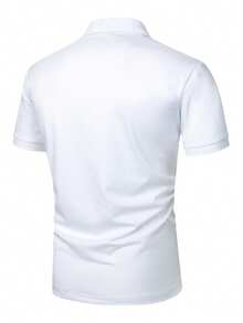 Manfinity Mode Áo thun polo tay ngắn kẻ sọc màu tương phản thời trang dành cho nam, chơi golf - Nhiều màu - Xem 2