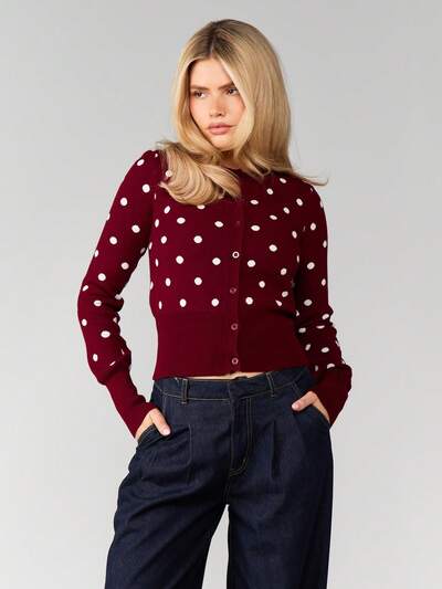MISSGUIDED Fitted Cardigan With Polka Dots Christmas