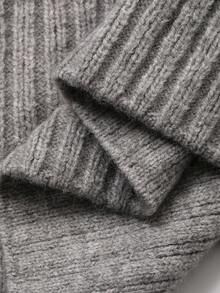 Livesso Women's Autumn 2 Pieces Set High Collar Detachable Shawl Cardigan School - Grey - View 7