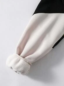 2pcs/Set Teenager Sweatshirt Suit, Autumn/Winter & Spring, Korean Style Casual Sports Tracksuit, Contrast Color Hooded Sweatshirt & Loose Drawstring Waist Sweatpants, Versatile For Daily, Workout, Commuting