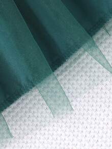 Glamorique Kids 女婴荷叶边短袖罗纹网纱圆领夏季公主休闲连衣裙配腰带 女婴祖母绿连衣裙 荷叶袖连衣裙 - 綠色 - 查看 6